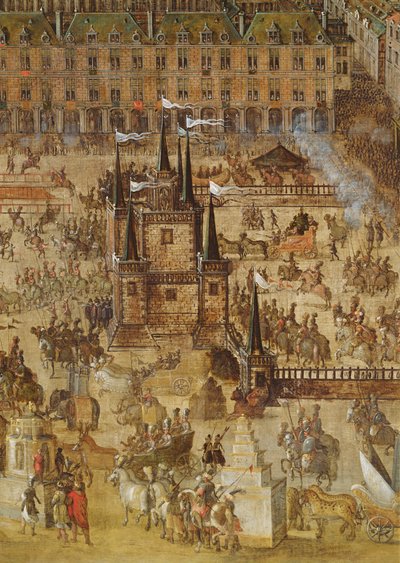 La Place Royale et le Carrousel en 1612 (détail) - French School